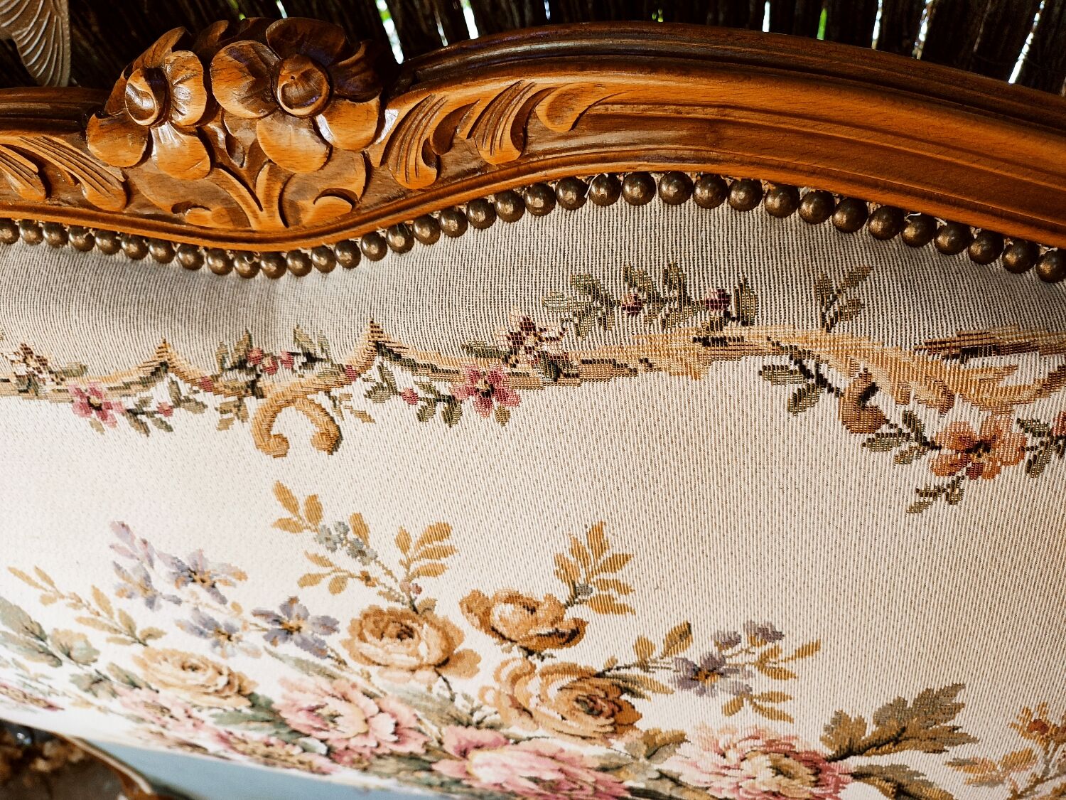 Bohemian headboard with tapestry