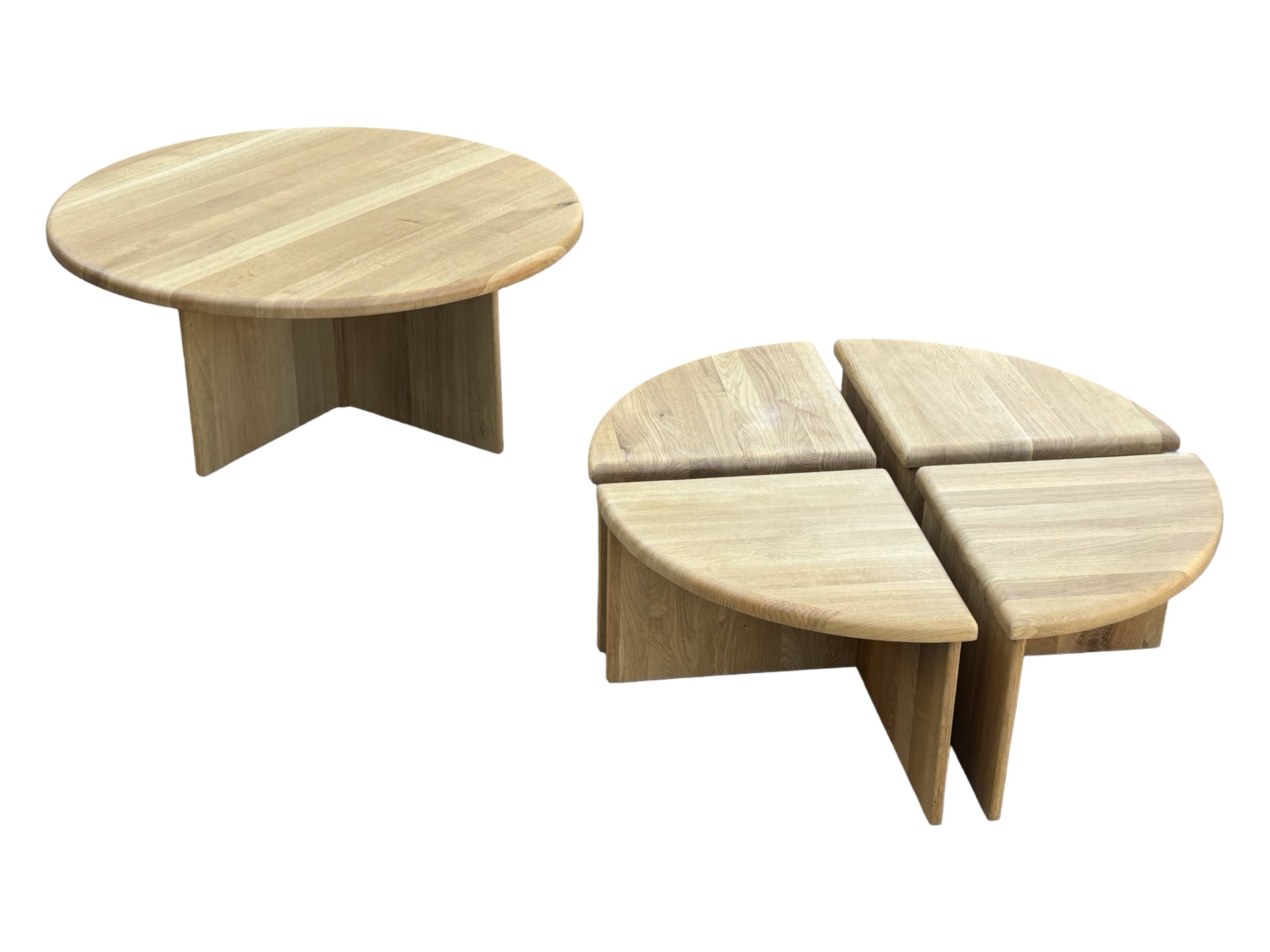 Vintage coffee table with side tables 80s design