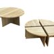 Vintage coffee table with side tables 80s design