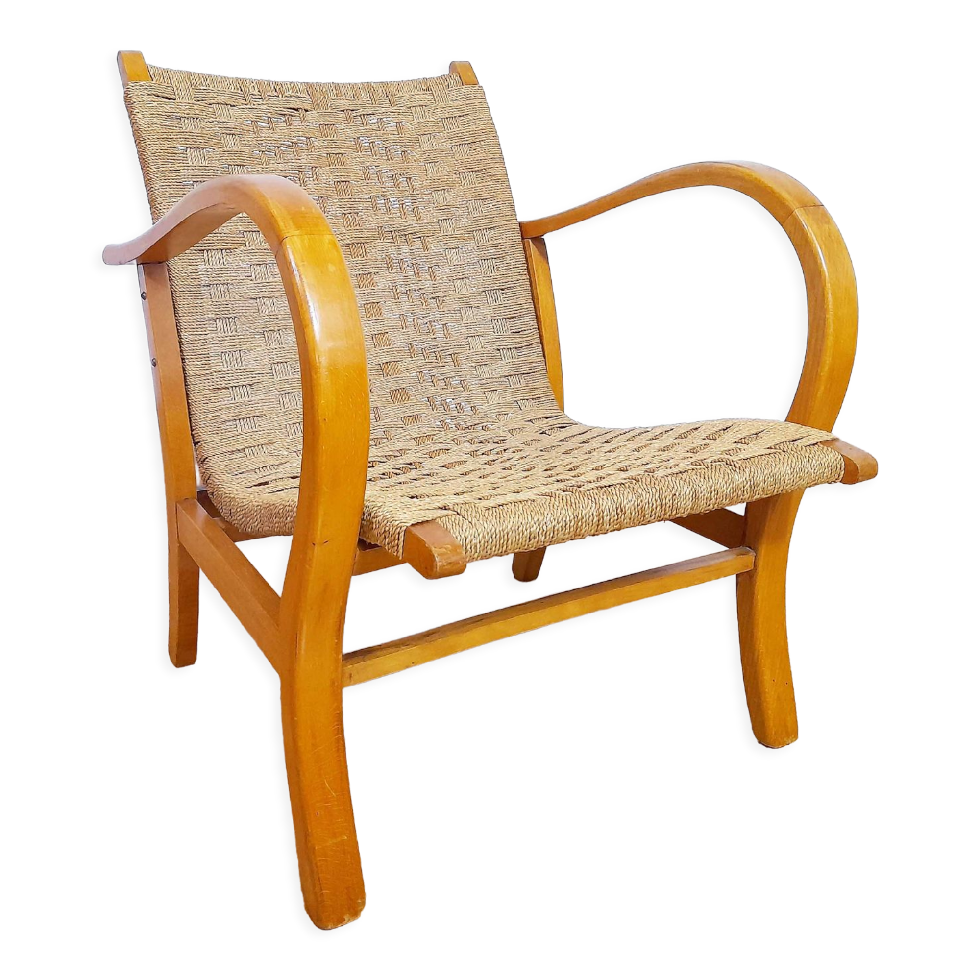 Armchair in rope and wood by Ercih Dieckmann 1930
