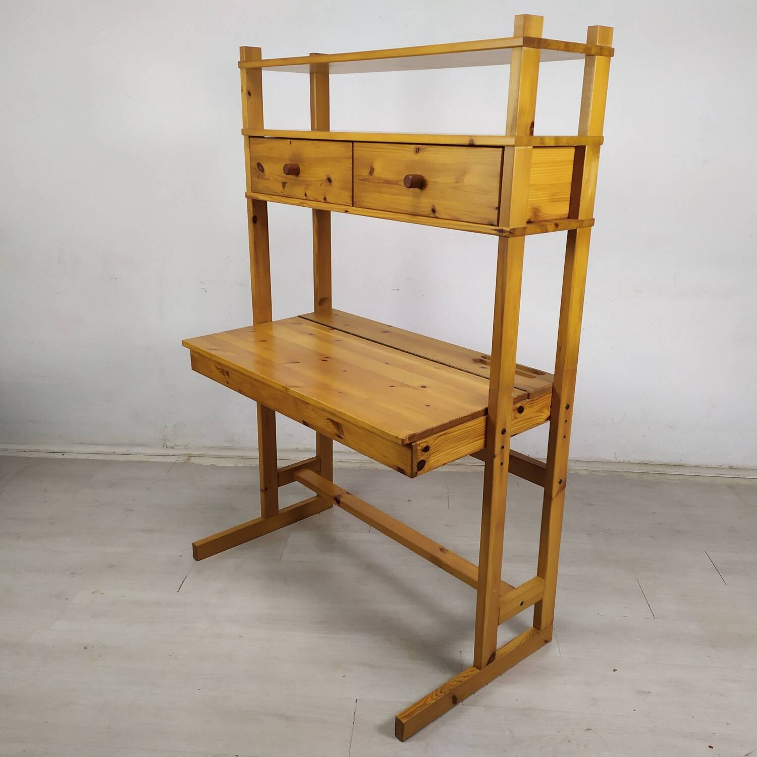 Vintage pine shelf desk