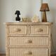 Commode en osier beige vintage