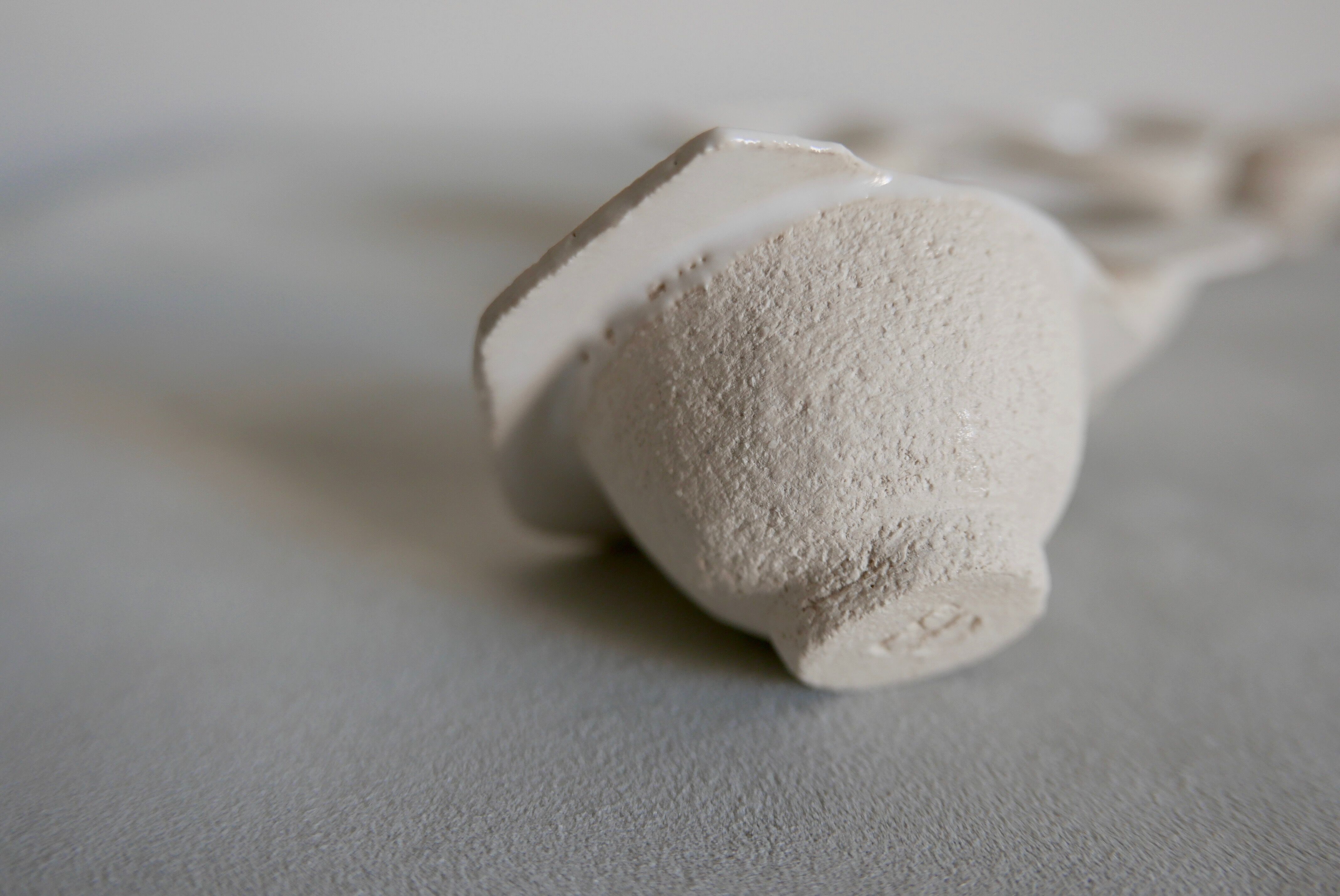 Six white stoneware sake glasses Denise Bresciani ceramics