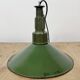 Industrial Green Enamel Military Pendant Lamp with Cast Aluminium Top, 1960