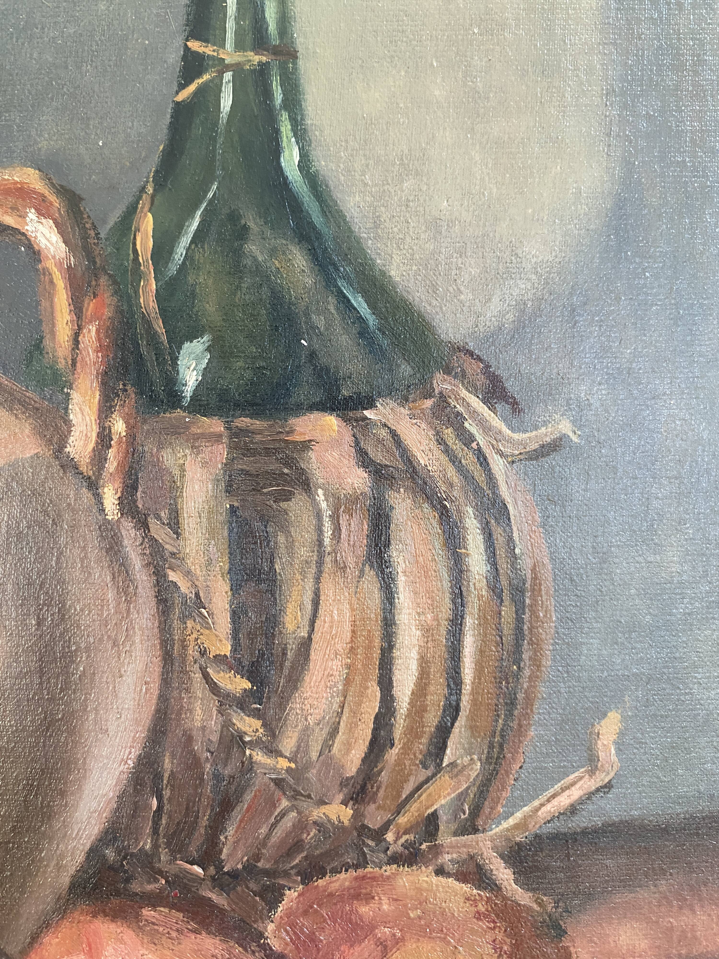 Still life oil, framed under glass