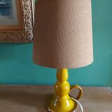 Vintage ceramic lamp with lampshade, var pottery