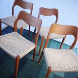 4 x dänische Stühle Niels O. Møller Teck Modèle 71
