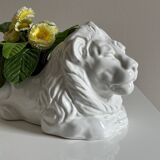 Cache pot lion en céramique