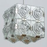 Suspension en cube de verre taillé de Kamenický Šenov, années 1950