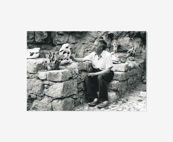 Photographie, "André Breton à St Cirq-Lapopie", 1954 / Grand format : 20 x 30 cm