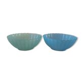 Duo of 60s cups in colored glass