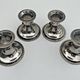 Set of 4 silver metal candle holders with gold bow - classic chic style