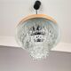 Lampe suspendue en verre clair et en aluminium couleur cuivre, style Mid-Century Modern, années 1960.