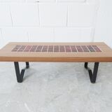 low flower bench, coffee table with tiles