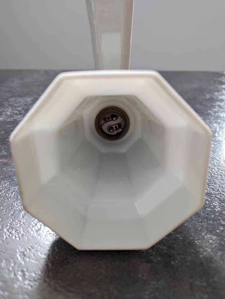 Old white porcelain wall lamp art deco bathroom 1930 opaline tulip 1930