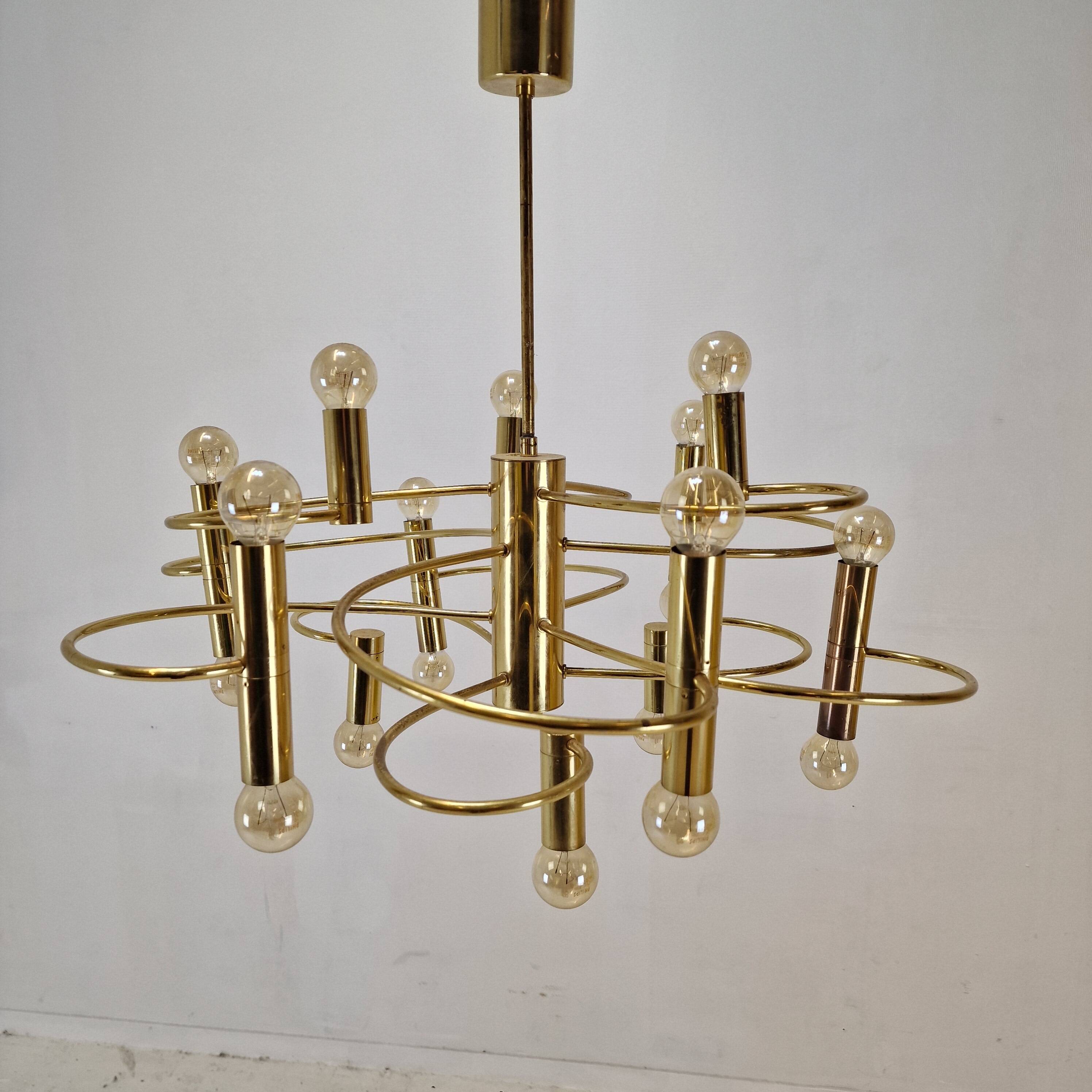 Mid Century Chandelier Designed by Sciolari, 1970's (2 available)