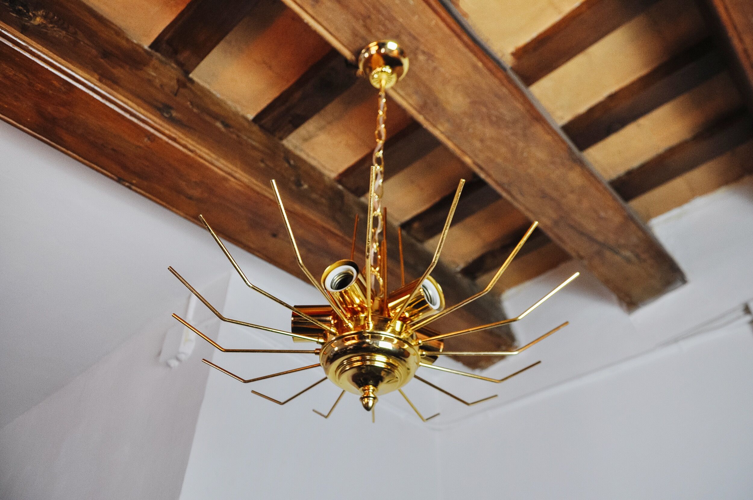 Chandelier '"sun" by Oscar Torlasco for Stilkronen cut glass triedri, Italy, 1970