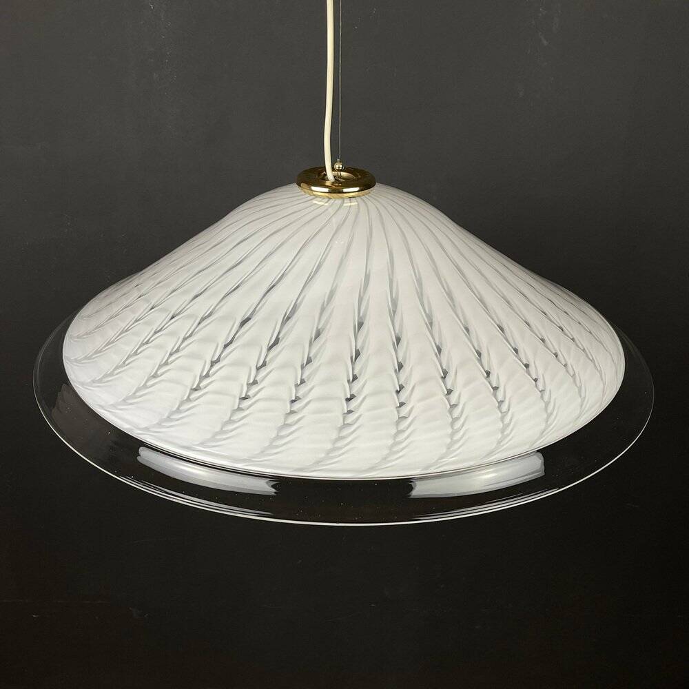 Murano glass pendant lamp, tourbillon, Italy, 1970s