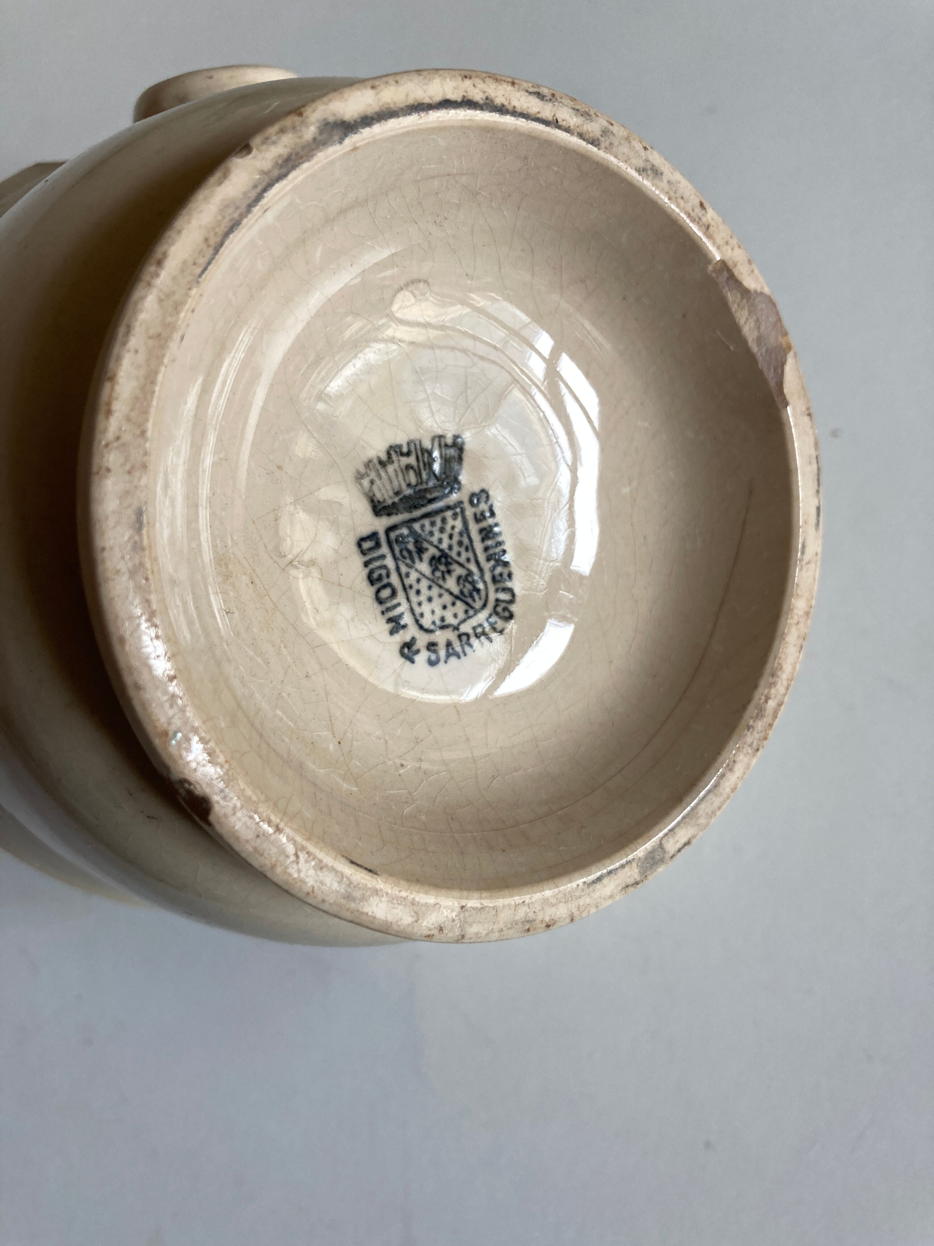 Pot de faïence directoire de digoin et sarreguemines néo classique 1860