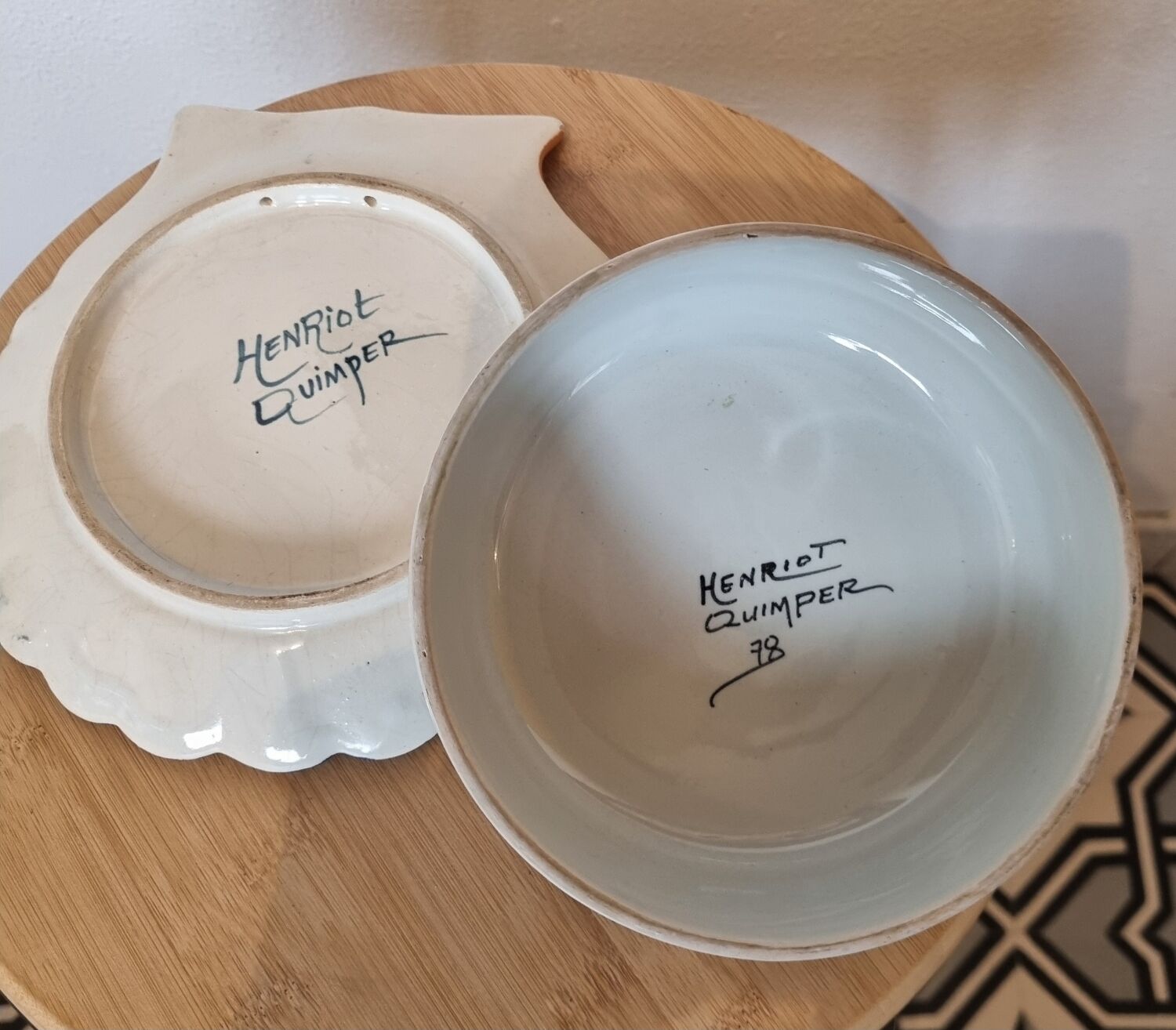 Henriot Quimper Brittany Butter Dish 1950/60