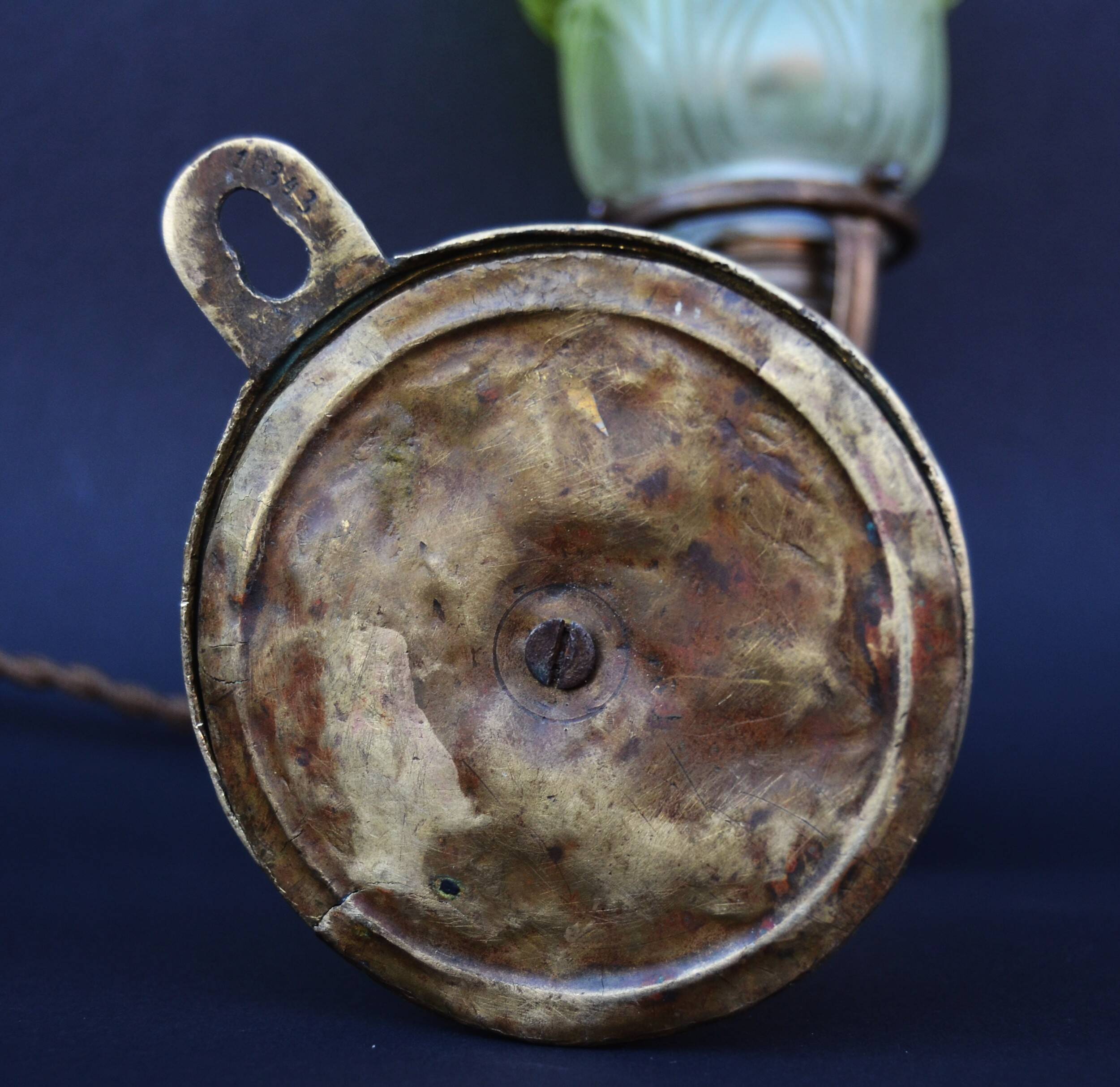 Antique Brass Gimbal Table Lamp Navy Ship Marine Massive Brass - Wall Light