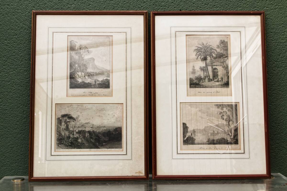 Paire de lithographies encadrées, par G. Engelmann, début 19ème.