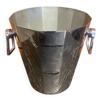 Champagne Ice Bucket Antique ANDRÉ LEROY Stainless Steel France Vintage