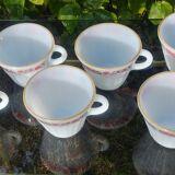 Set of 6 cups vintage Termocrisa Mexico in opaline, 60s