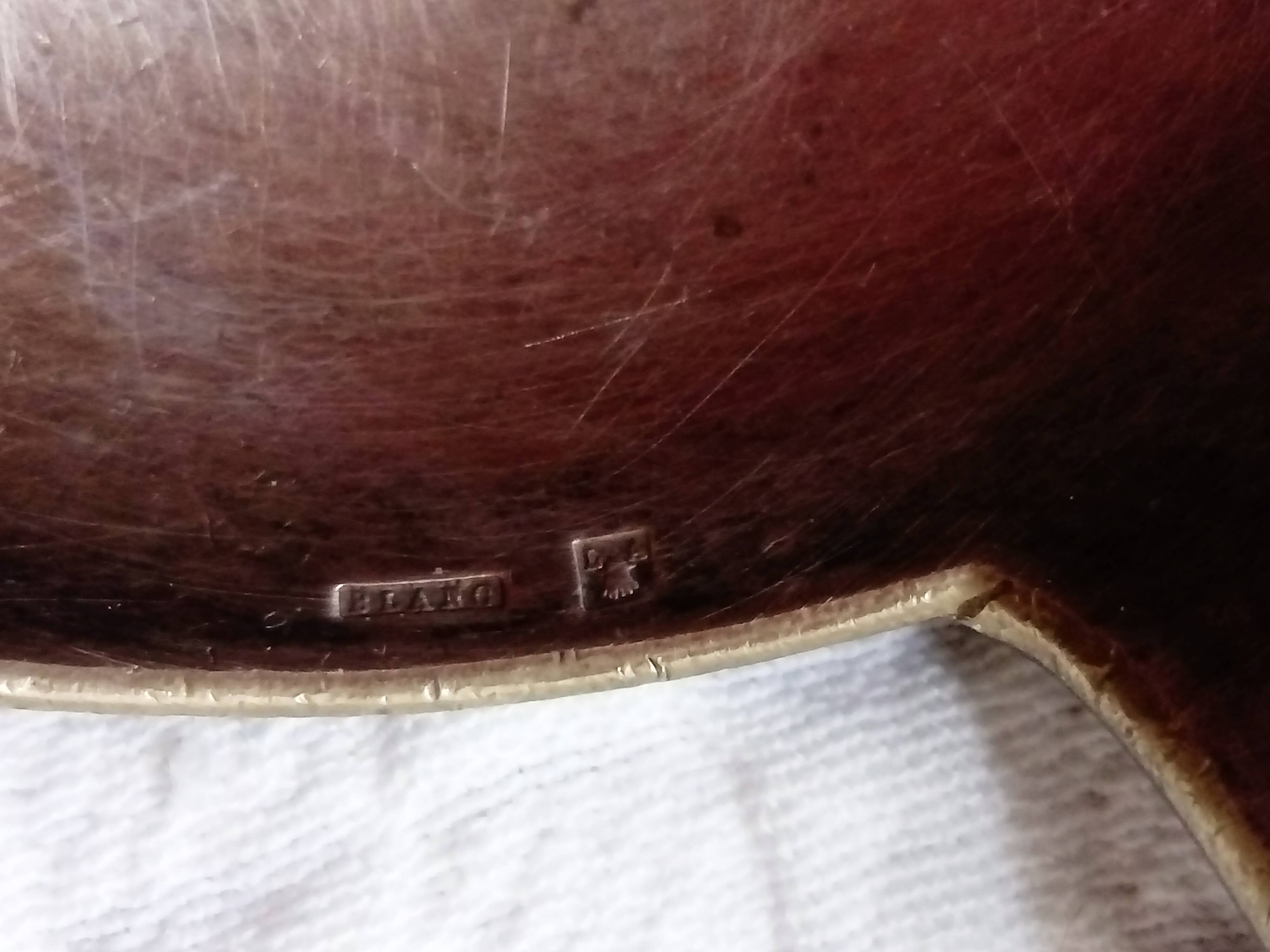 silver-plated metal ladle monogrammed PT orfevrerie L.Auzolle