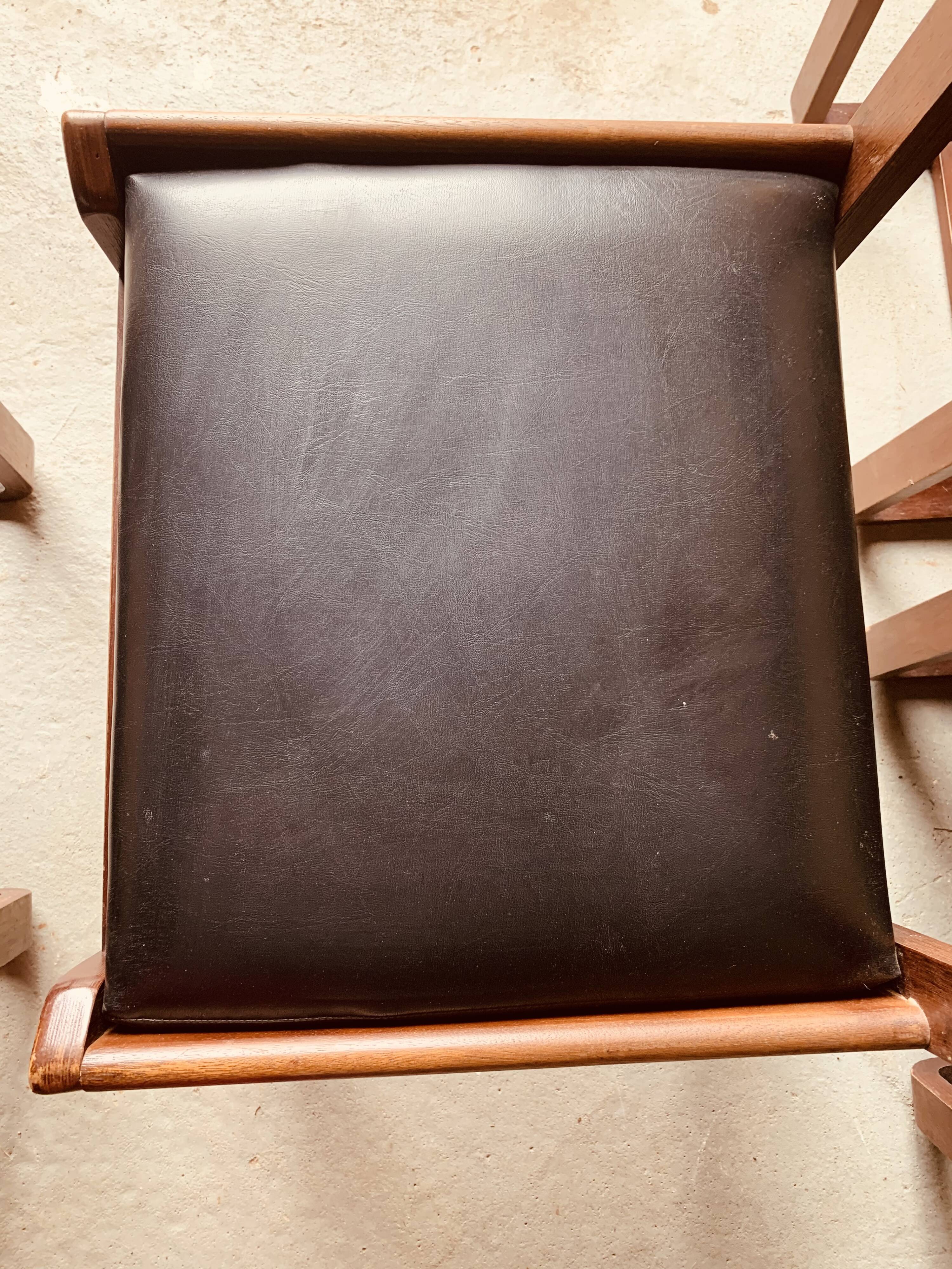 6 black chairs by Gunther Hoffstead for Uniflex - 1960's