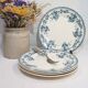 Lot de 4 assiettes plates en faïence de Choisy le Roi modèle Paris, terre de fer