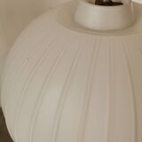 White opaline ball pendant light from the 50s