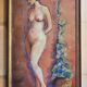 Vintage watercolour painting of a female nude from the 1940s-50s.