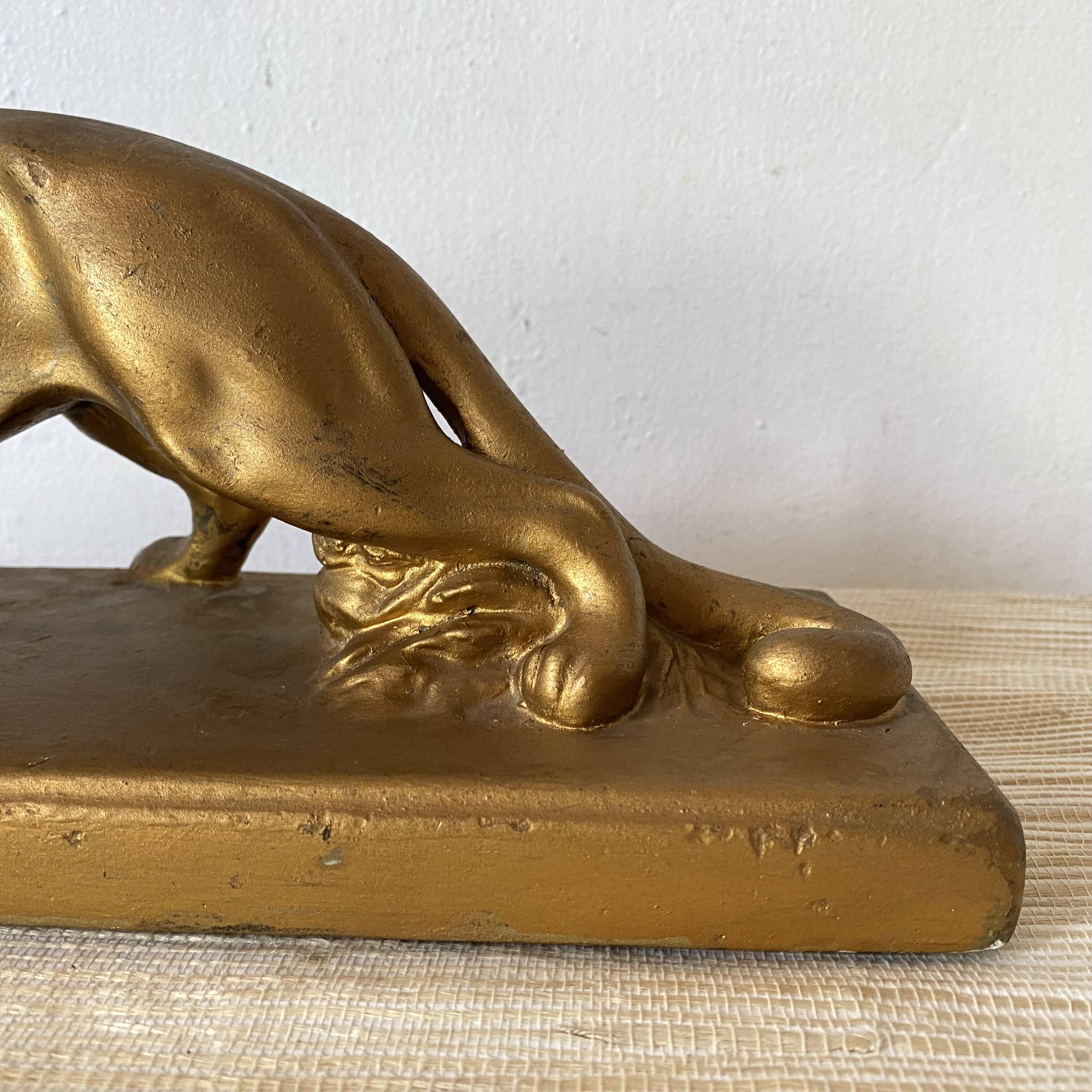 1950s gilded plaster panther