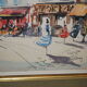 Tableau aquarelle Montmartre Place du Tertre Paris signé Guillery