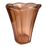 Vase en verre coloré rose années 50-60