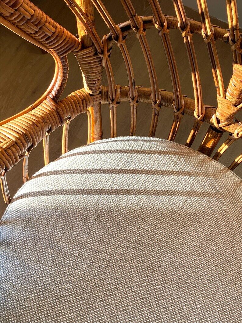 Conte armchair by Biancamano in rattan by Gio Ponti and Lio Carminati, Italy 1960s