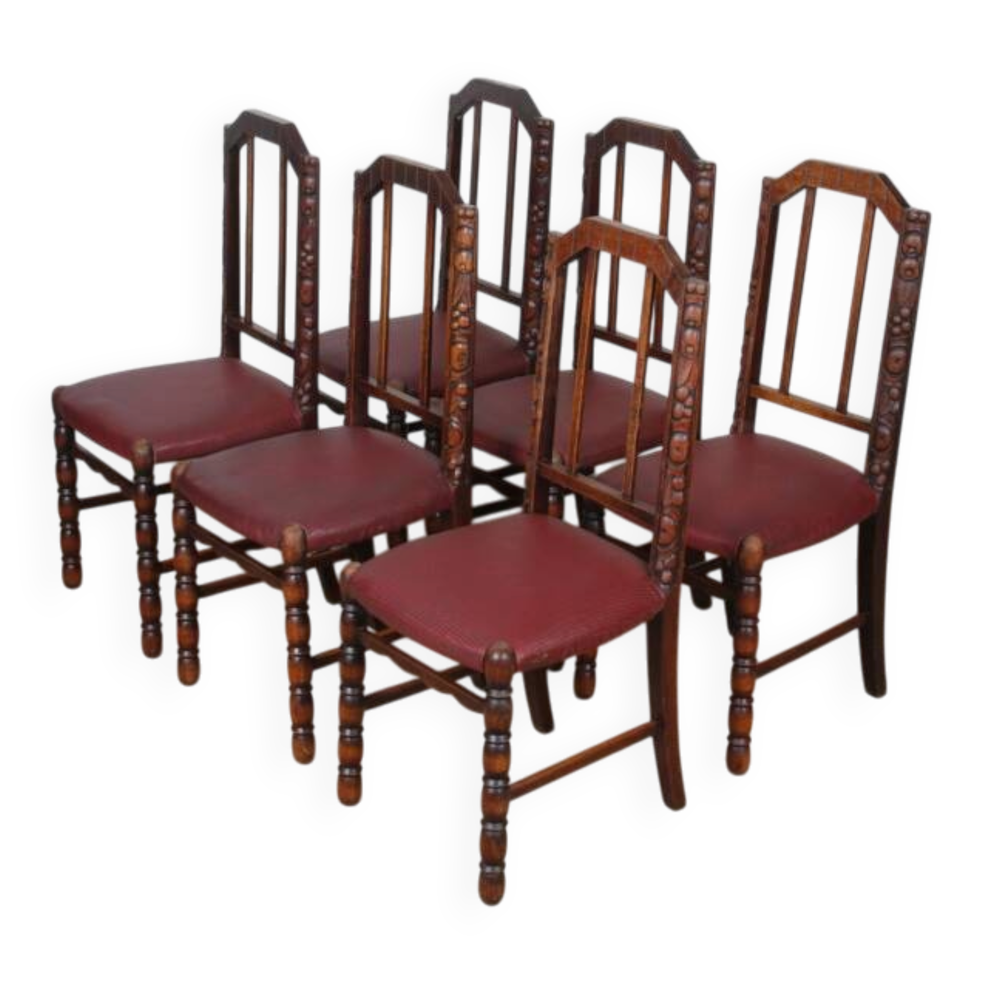Set of 6 Art Deco chairs, French work from the 1930s.