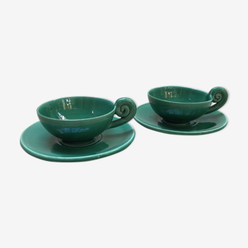 Duo of cups by René nephews for workshop Cerenne Vallauris 1944