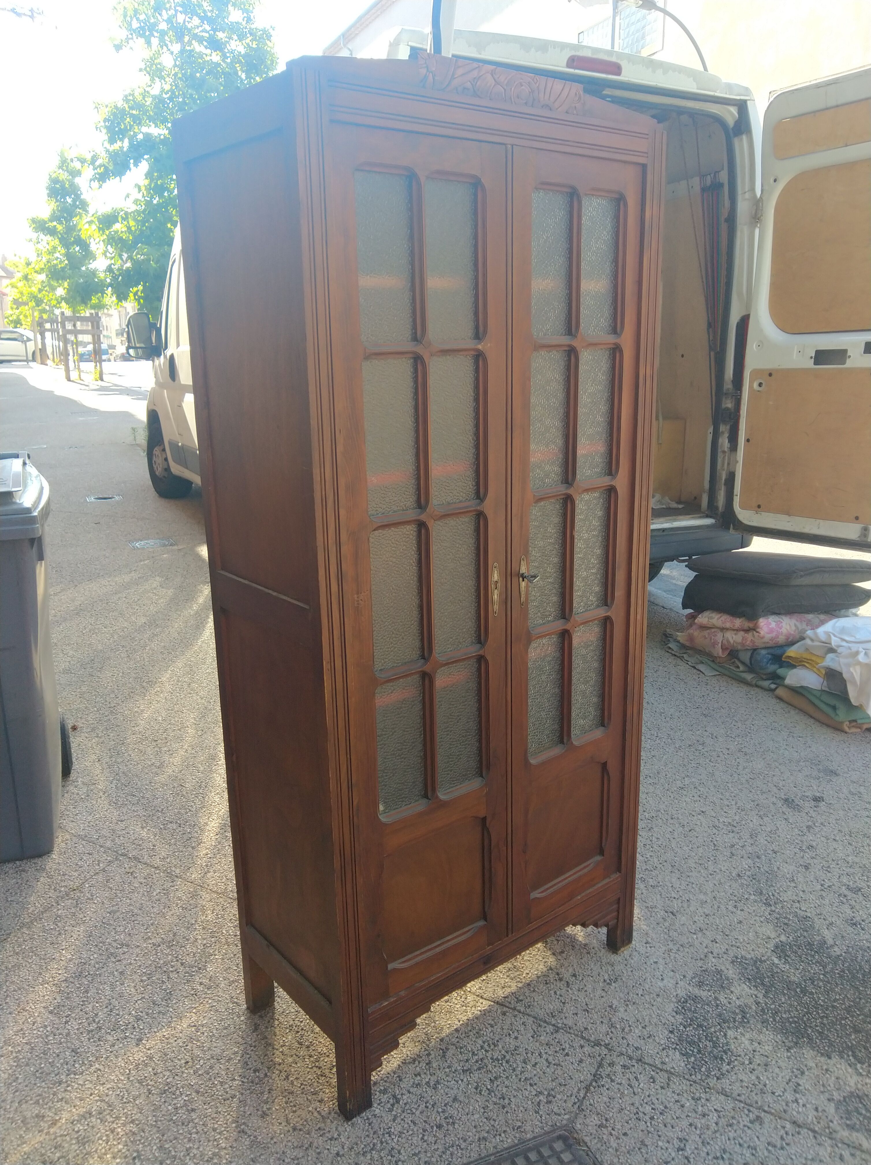 Pair of pine Parisian wardrobes circa 1935