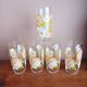 Set of 5 floral orangeade glasses