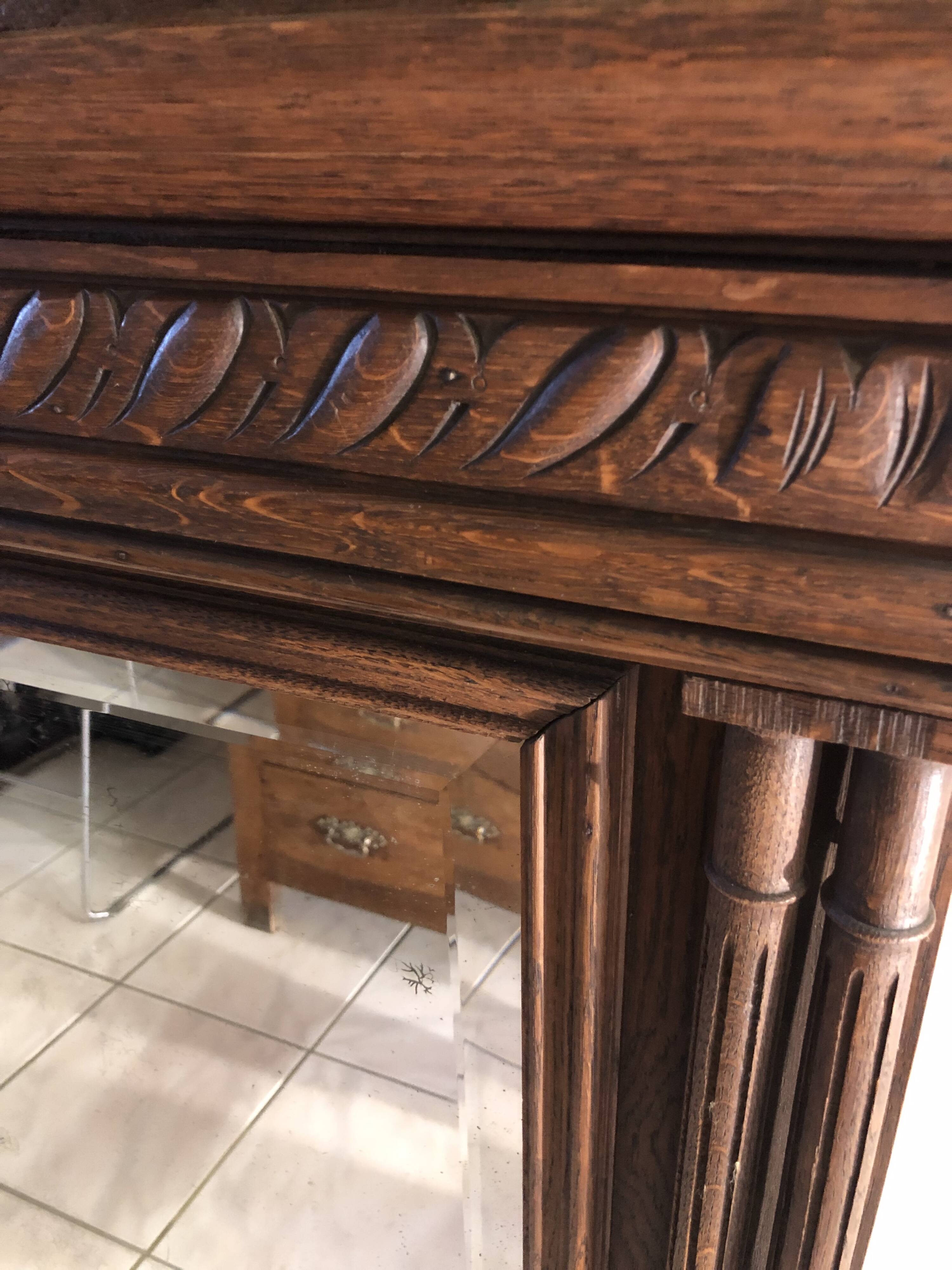 Bevelled mirror in Henri II style 128x88 cm