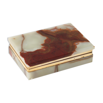 Alabaster and gilded metal box, 70s