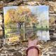 Old garden painting Gourbesville Normandy