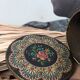 Metal candy box, flower and mosaic decoration, 60