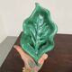 Plat feuille céramique verte