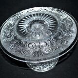 Old BACCARAT mustard maker in crystal molded with sandblasted arabesques