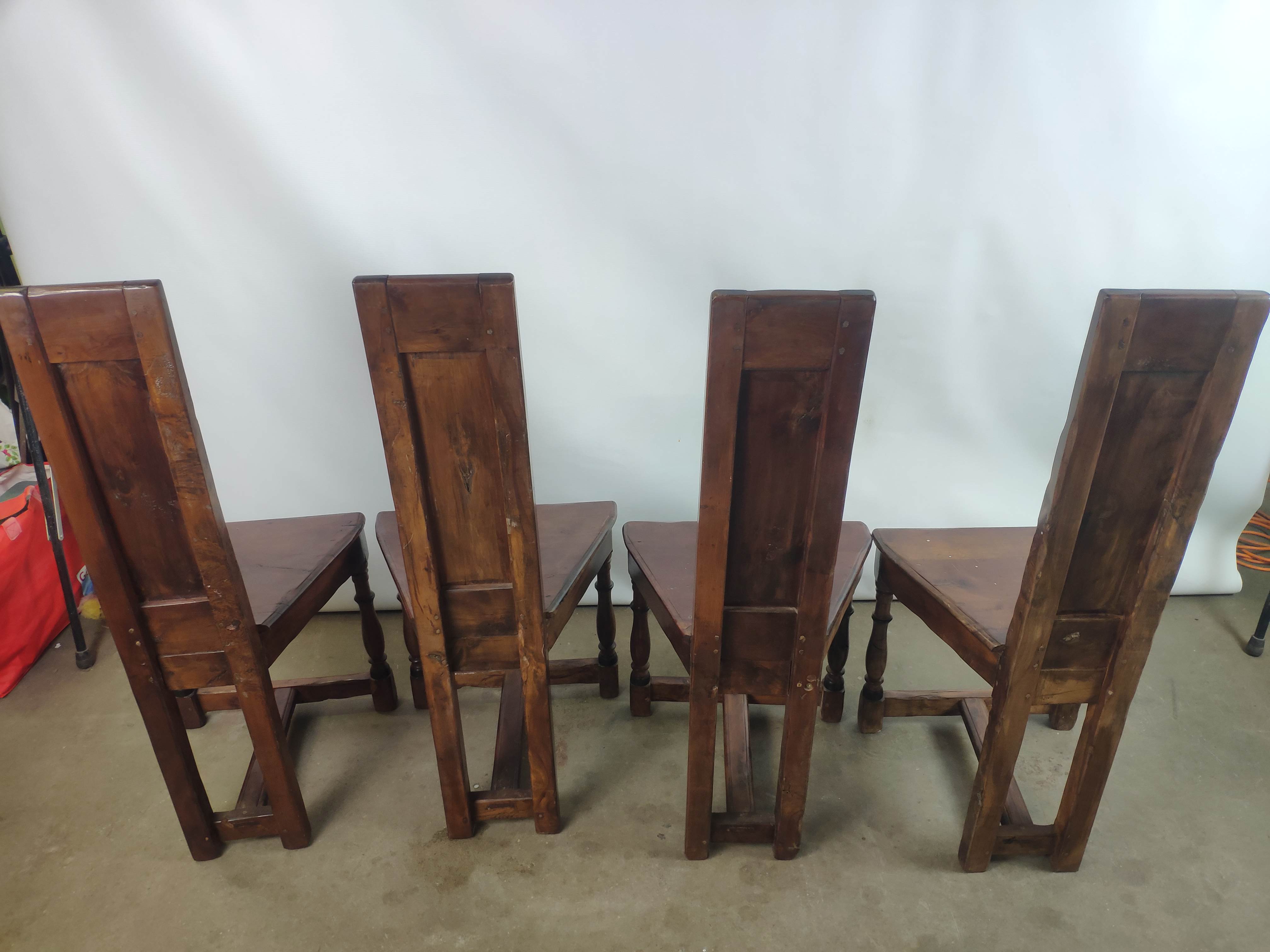 Renaissance moulded walnut chairs