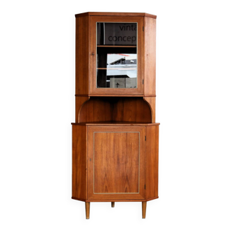 Vintage corner cabinet | wall cupboard | teak | 60s | sweden