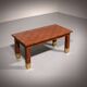 Harrison Van Horn wood and brass rectangle coffee table